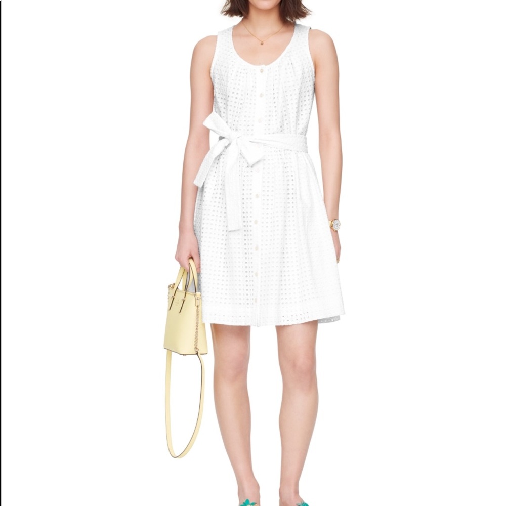 Kate Spade ♠️ White Eyelet Dress, Small